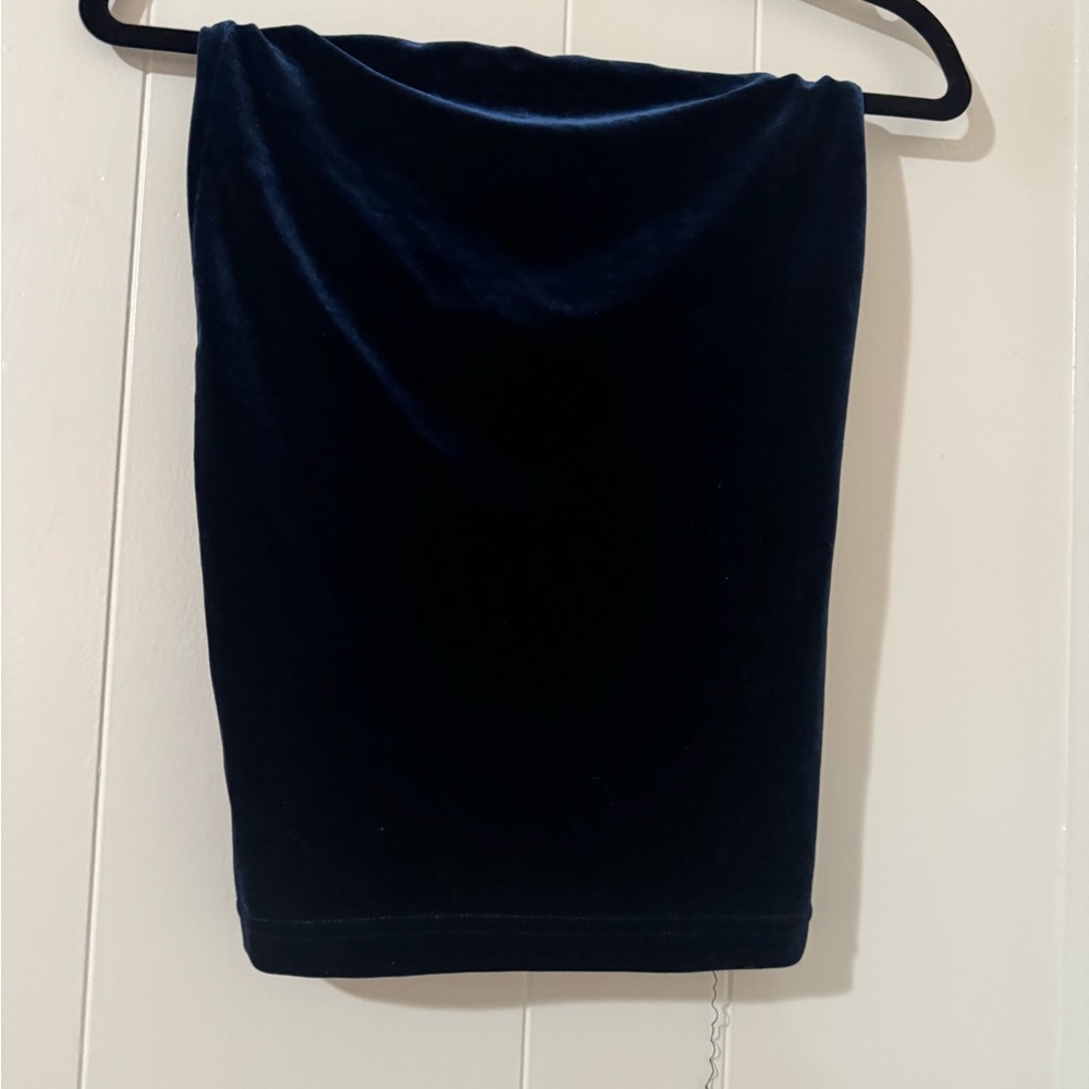 American Apparel Midnight Blue Velvet Midi Skirt